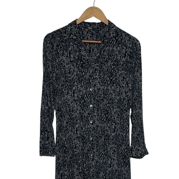 Rails Beatrice Dress Button Down Charcoal Animal Abstract Size Small - Picture 8 of 14